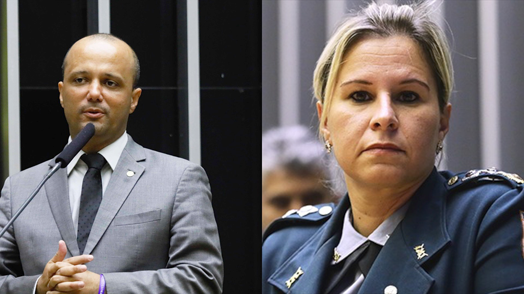 Deputado federal Vitor Hugo (PL-GO) e Major Fabiana (PL-RJ)