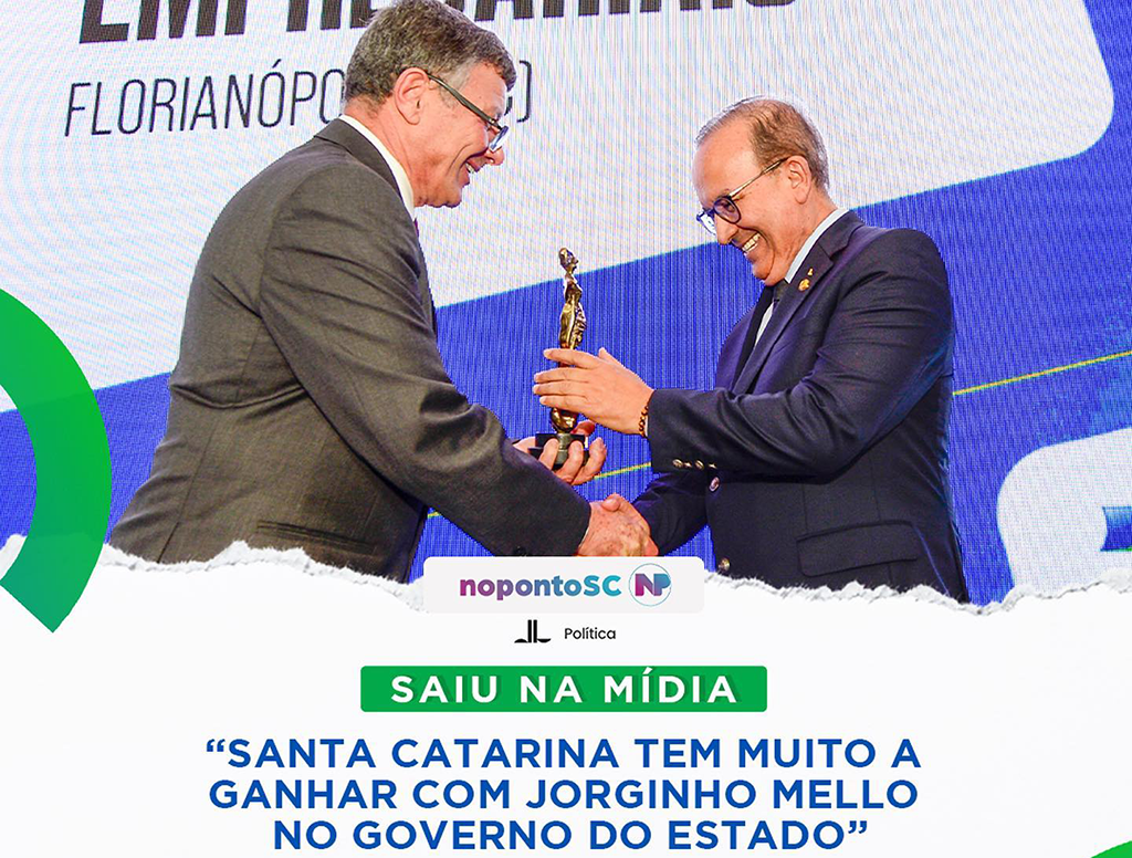 Senador Jorginho Mello durante recebimento da homenagem