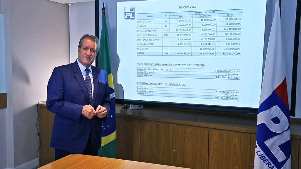 Presidente nacional do PL, Valdemar Costa Neto