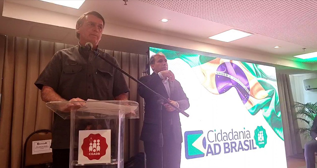 Presidente Jair Bolsonaro durante pronunciamento em Recife (PE)