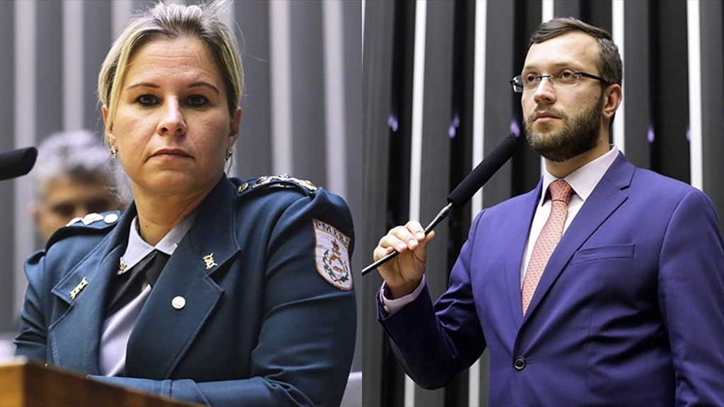 Deputados Filipe Barros (PL-PR) e Major Fabiana (PL-RJ)