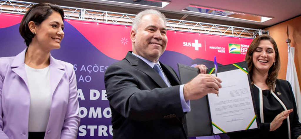 Primeira-dama, Michele durante evento no Ministério da Saúde