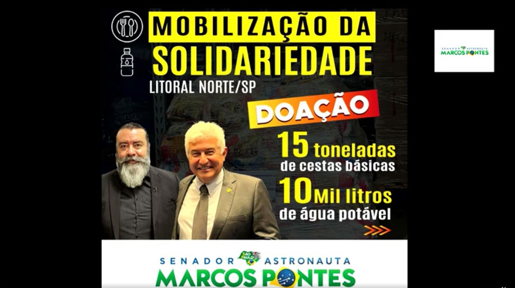 Marcos Pontes promove ações solidárias pela tragédia do Litoral Norte de SP