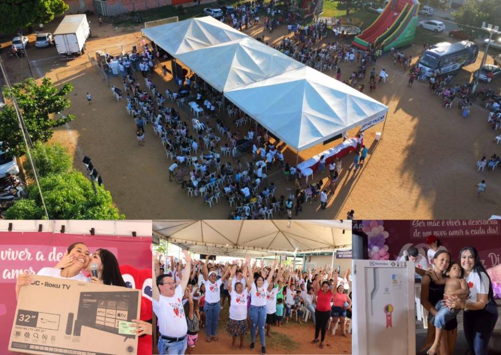 Imagens da estrutura e da entrega de prêmios para as mães (Euzébio Silva, Gabinete)