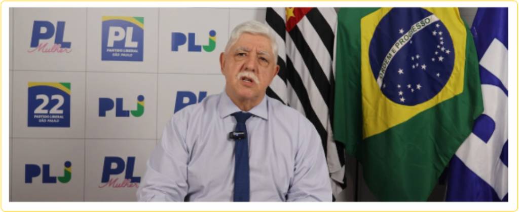 A solenidade foi comandada pelo membro das Executivas Estadual e Nacional do PL, coordenador regional Adilson Rosa. O presidente estadual do PL-SP, José Tadeu Candelária, saudou os novos integrantes do PL de Louveira, através de uma mensagem especial transmitida virtualmente - Foto: Divulgação / PL-SP