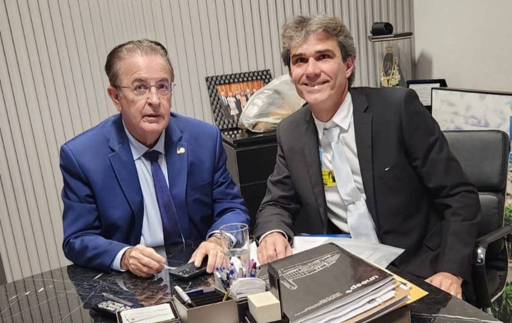 O deputado federal Luiz Carlos Motta (PL-SP) e o Vereador Alexandre Scombatti, de Tupã (PL-SP) - Foto: Paulo Nakayama