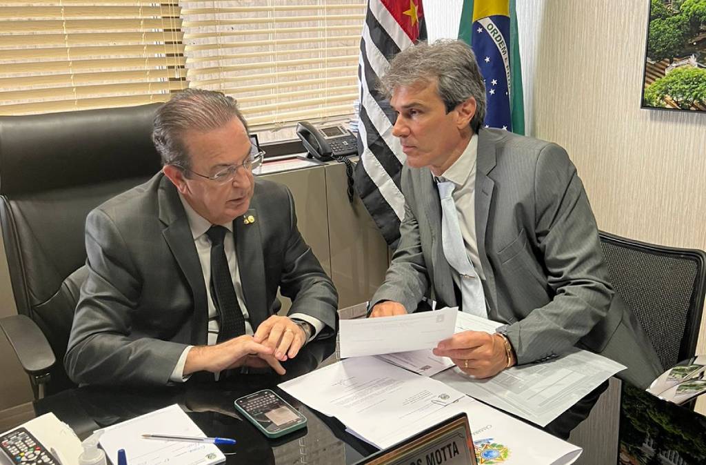 Deputado federal Luiz Carlos Motta (PL-SP) e o vereador Alexandre Scombatti (PL-SP) – Foto: Paulo Nakayama