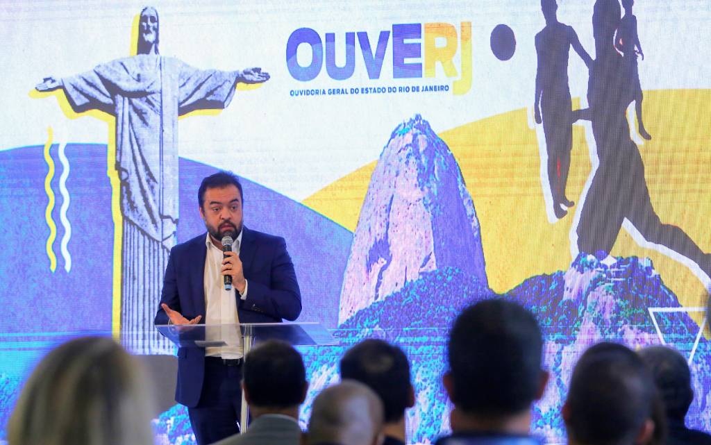 Governador Cláudio Castro (PL-RJ) durante o lançamento do novo sistema da Ouvidoria do Estado do Rio de Janeiro, o OuvERJ. - Foto: (Philippe Lima)
