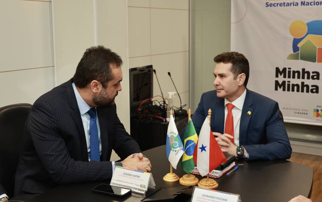 Governador Cláudio Castro (PL-RJ) em reunião com o ministro das Cidades, Jader Filho, em Brasília - Foto: (Rogério Santana)