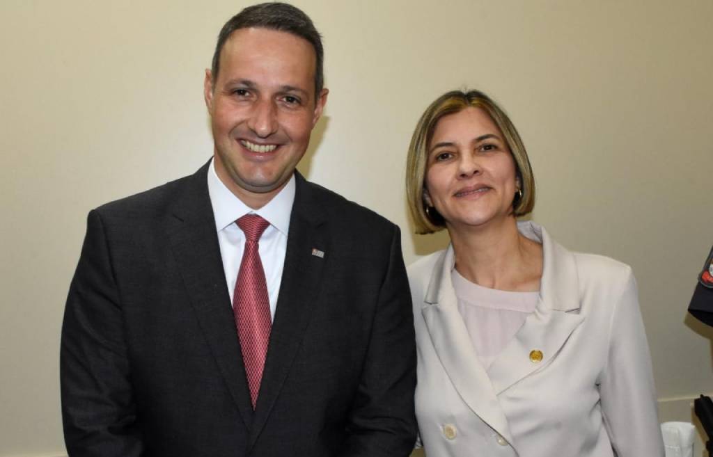 Deputada Graciela (PL-SP) e o Secretário de Segurança de São Paulo Capitão Derrite (PL-SP) - Foto: Divulgação/Alesp