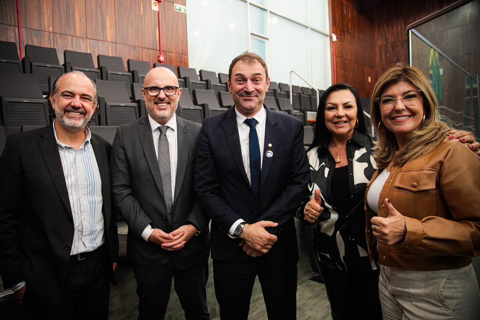 Deputado estadual Claudio Tatsch (PL-RS), Deputado estadual Rodrigo Lorenzoni (PL-RS), Deputado estadual Paparico Bacchi (PL-RS), Deputada Kelly Moraes (PL-RS), Deputada Adriana Lara (PL-RS) - Foto: Assessoria de Comunicação Gabinete Rodrigo Lorenzoni