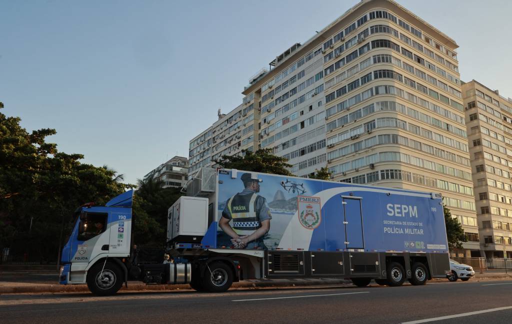 Centro Integrado de Comando e Controle Móvel (CICM) vai dar suporte na área de segurança pública ao megashow da cantora Madonna. (Rogério Santana)