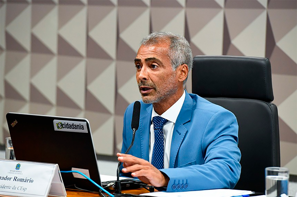 Presidente da Comissão de Esporte, o senador Romário (PL-RJ) relatou o projeto – Foto: Roque de Sá/Agência Senado