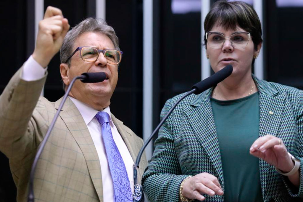 Autor do Projeto, deputado Bibo Nunes(PL-RS) e a deputada Coronel Fernanda (PL-MT) quew pediu o debate- Foto: divulgação/Agência Câmara de Notícias