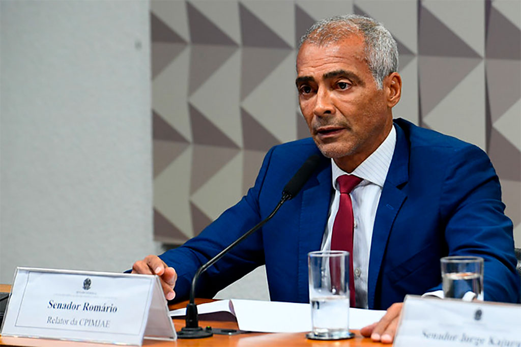 Relator da CPIMJAE, senador Romário (PL-RJ) - em pronunciamento - Foto: Marcos Oliveira/Agência Senado