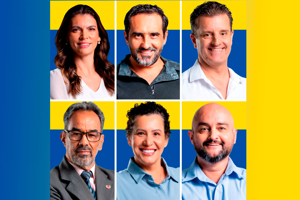 Os eleitos são Michele Thomazinho (6.984 votos), Santão (3.948 votos), Marcelo Oguido (3.891 votos), Roberto Fú (3.097 votos), Anne ADA (2.959 votos) e Marinho (2.753 votos) - Foto: divulgação/PL-Londrina