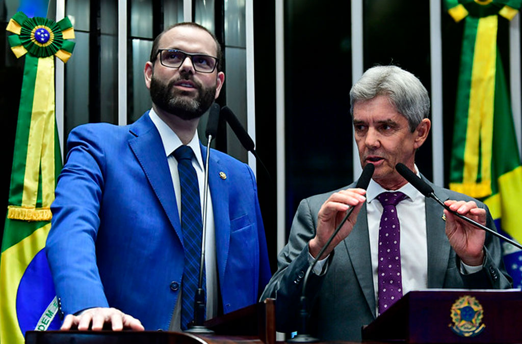 O autor do projeto, senador Jorge Seif (PL-SC) e o relator, senador Jaime Bagattoli (PL-RO) - Foto: divulgação/Agencia Senado
