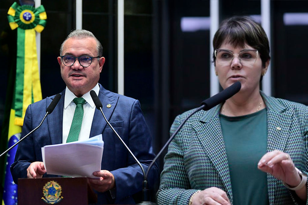 Senador Wellington Fagundes (PL-MT) e a deputada federal Coronel Fernanda (PL-MT) – Foto: divulgação/Agência Senado/Agência Câmara de Notícias