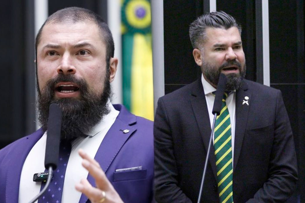 Relator na comissão, Delegado Paulo Bilynskyj (PL-SP) e o Autor do Projeto Deputado Delegado Caveira (PL - PA) – Foto: divulgação/Agência Câmara de Notícias