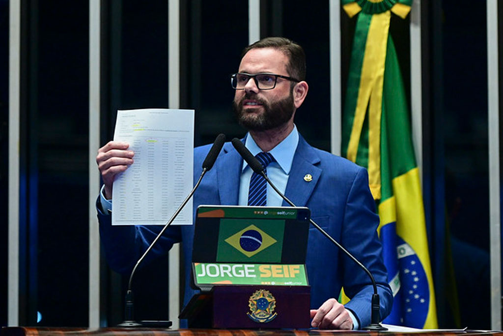 Em discurso, à tribuna, senador Jorge Seif (PL-SC) - Foto: Andressa Anholete/Agência Senado