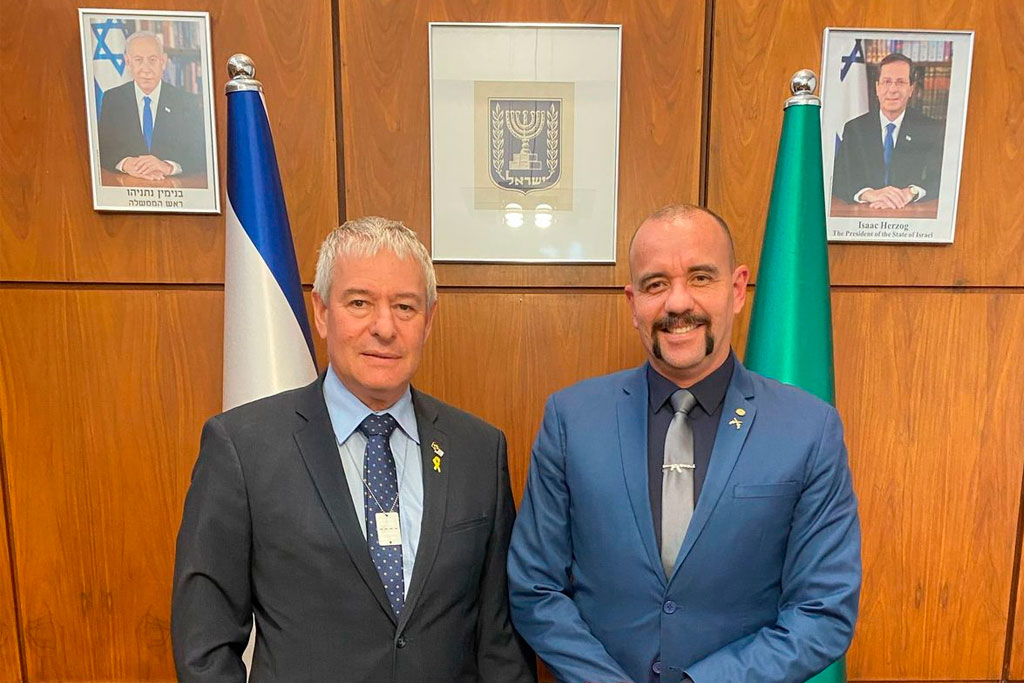 Deputado federal Sargento Gonçalves (PL-RN) e o Embaixador de de Israel no Brasil, Daniel Zonshine