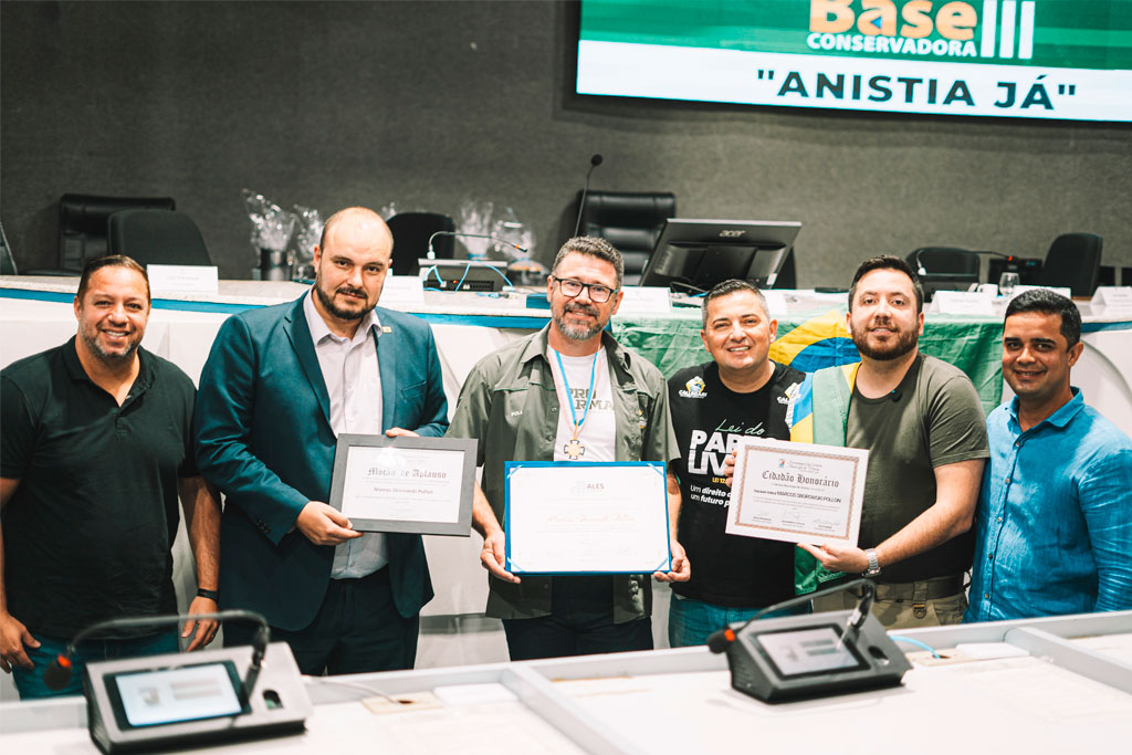 Em evento conservador no Espírito Santo, Marcos Pollon (PL-MS) recebe comenda mais importante do Estado - Foto: divulgação/Assessoria de Imprensa do Deputado