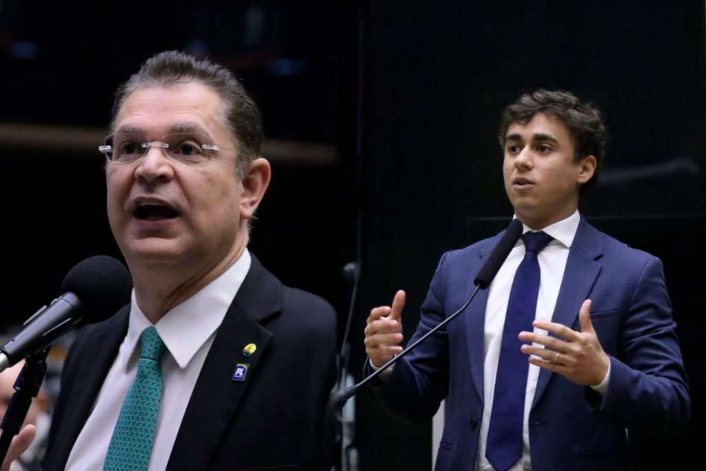 Líder do PL, deputado Sóstenes Cavalcante (RJ) e o deputado Nikolas Ferreira (PL-MG), vice-líder da oposição - Foto: divulgação/Agência Câmara de Notícias