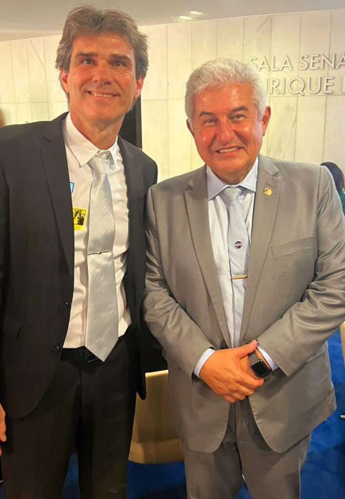 Senador Astronauta Marcos Pontes (PL-SP) e o ex-vereador  e Presidente do PL de Tupã Alexandre Scombatti (PL-SP) - Foto: divulgação/Assessoria de Imprensa
