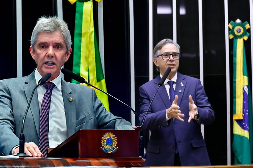 Jaime Bagattoli (PL-RO) apresentou a proposta e Joaquim Passarinho (PL-PA) relatou o projeto que define pagamento do ISS no município onde o serviço é prestado – Foto: divulgação/Congresso Nacional