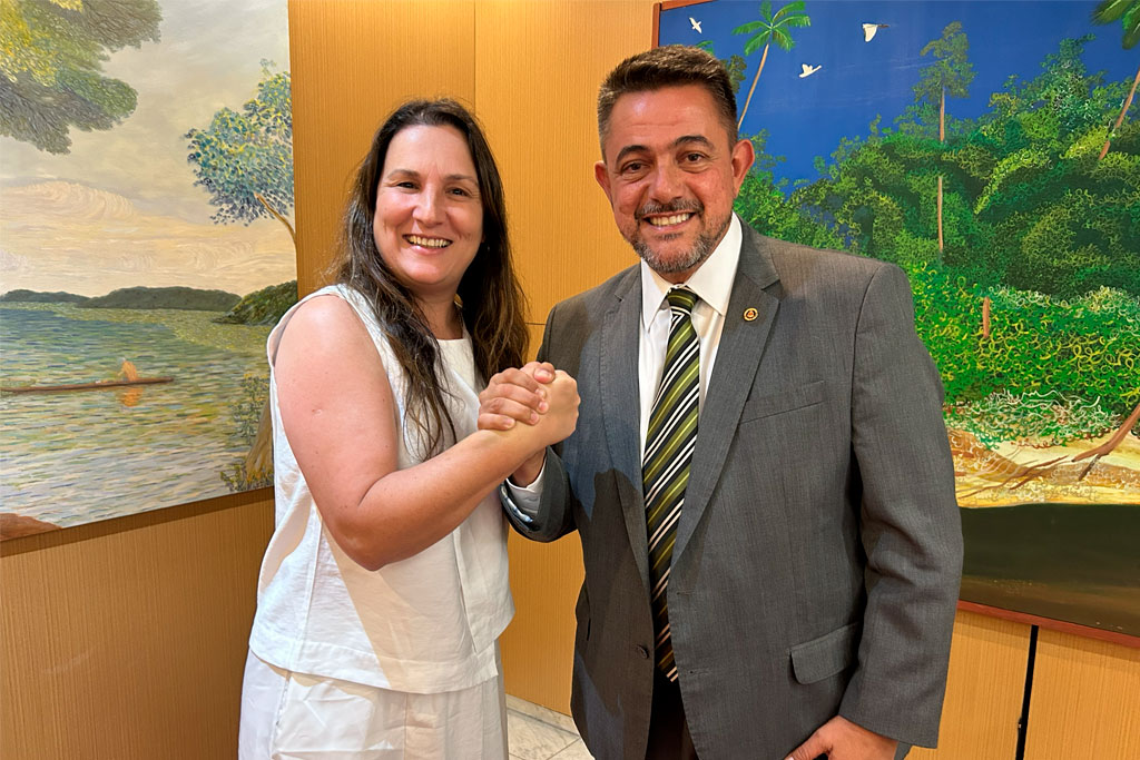Deputado Estadual Danilo Balas (PL-SP) recebeu, em seu gabinete na Assembleia Legislativa de São Paulo, a Vereadora Dani Castro (PSD) - Foto – Jonathas Ventura