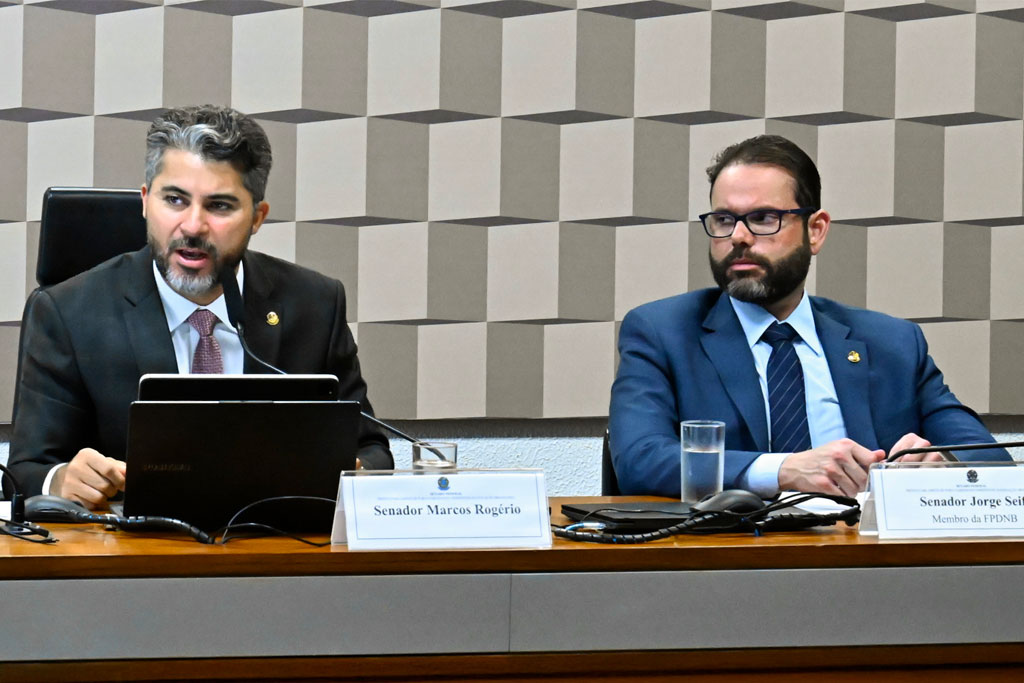 O Presidente o senador Marcos Rogério (PL-RO) e o vice-presidente o senador Jorge Seif (PL-SC) - Foto: Waldemir Barreto/Agência Senado