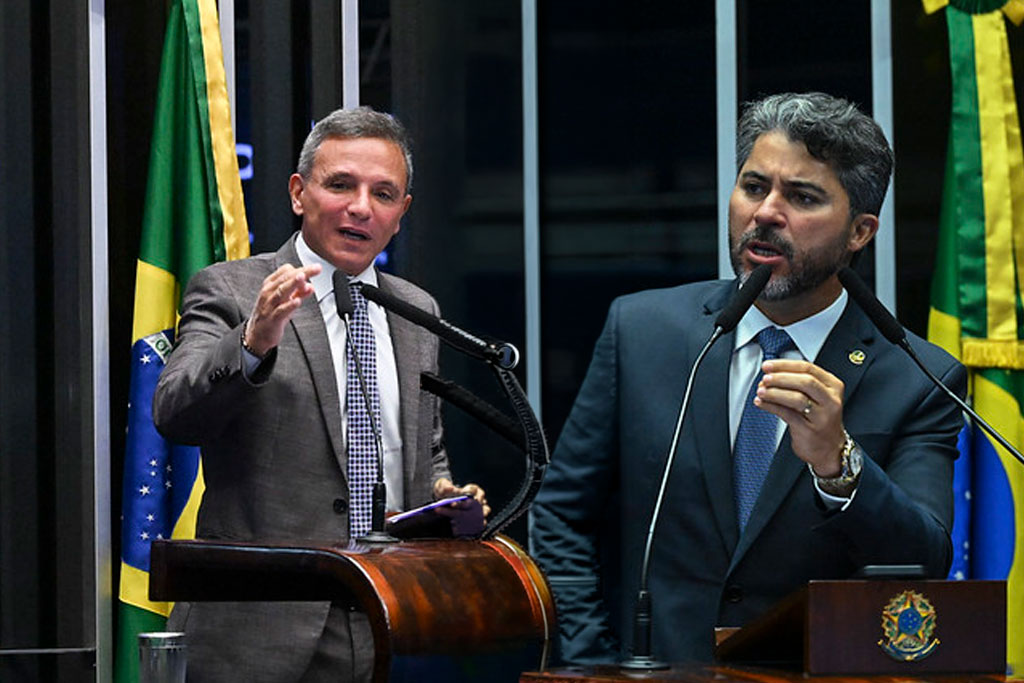 O autor, senador Marcio Bittar (PL-AC) e o relator, senador Marcos Rogério (PL-RO) - Foto: divulgação/Agência Senado de Notícias