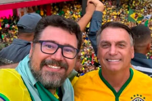 Deputado federal Marcos Pollon (PL-MS) e o Presidente de Honra do PL, Jair Bolsonaro - Foto: divulgação/Assessoria de Imprensa