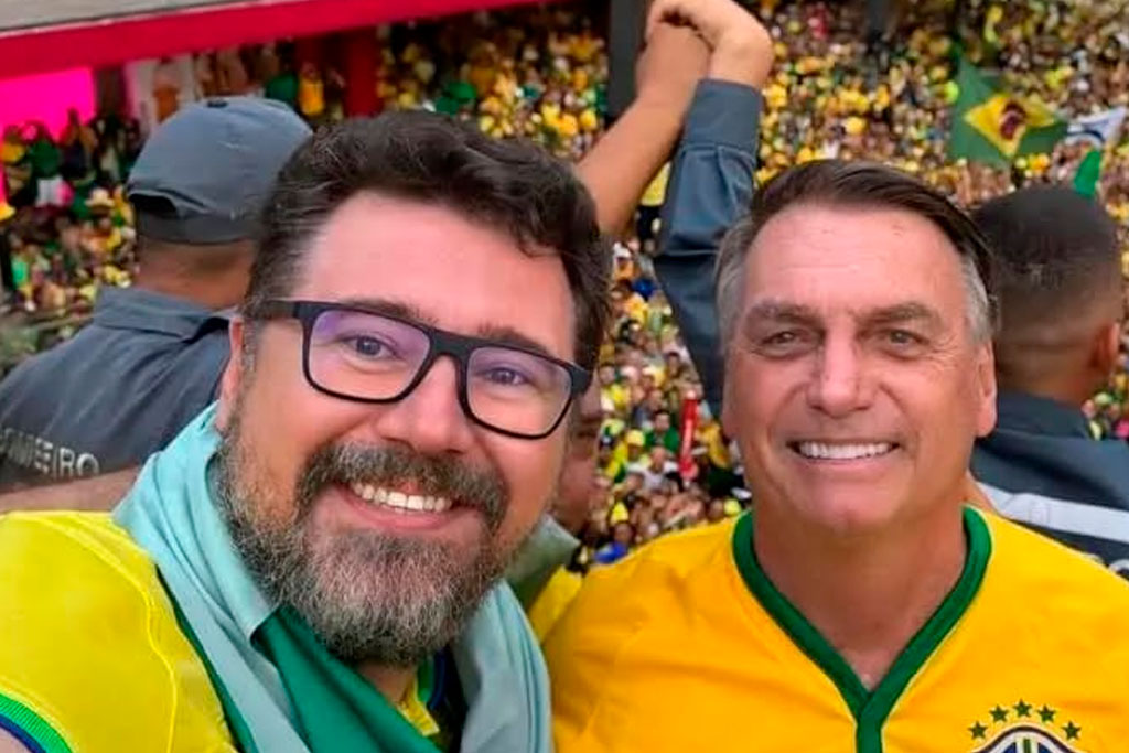 Deputado federal Marcos Pollon (PL-MS) e o Presidente de Honra do PL, Jair Bolsonaro - Foto: divulgação/Assessoria de Imprensa